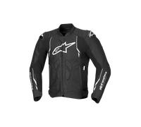Alpinestars Dusk Motorcycle Leather Jacket, black-white, size 52 for Men