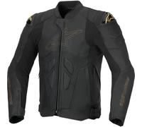 Alpinestars Dusk Motorcycle Motorbike Leather Riding Jacket - Black Laser