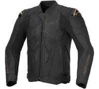 Alpinestars Dusk Motorcycle Motorbike Leather Riding Jacket - Black Laser