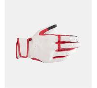 Alpinestars Dyno Short Leather Vented Motorcycle Summer Gloves Ecru Ruby Red