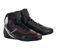 Alpinestars Faster-3 Ride Knit Motorcycle Boots Black Silver Bright Red