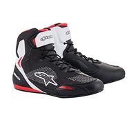 Alpinestars Faster-3 Rideknit Motorcycle Boots Black White Red, Black/White/Red, UK Size 10