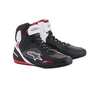 Alpinestars Faster 3 Rideknit Motorcycle Shoes, black-white-red, size 43 44 for Men