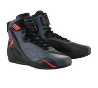 Alpinestars Faster-4 Motorcycle Motorbike Shoes Black Grey Red Fluo