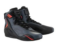 Alpinestars Faster-4 Motorcycle Motorbike Shoes Black Grey Red Fluo