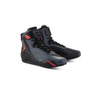 Alpinestars Faster-4 Motorcycle Shoes, Lightweight & Breathable, Seamless Knitted Construction & Advanced Protection, Black/Gray/Red Fluo, 5 UK