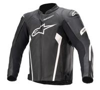 Alpinestars Faster V2 Motorcycle Leather Jacket, black-white, size 50