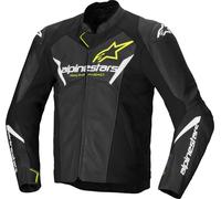 Alpinestars Faster V3 Airflow perforated Motorcycle Leather- / Textile Jacket, black/neon yellow, size 52