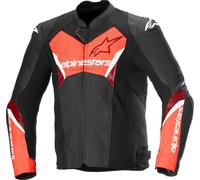 Alpinestars Faster V3 Airflow perforated Motorcycle Leather- / Textile Jacket, black-red, size 60 for Men
