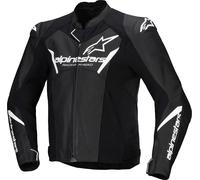 Alpinestars Faster V3 Airflow perforated Motorcycle Leather- / Textile Jacket, black-white, size 48 for Men