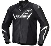 Alpinestars Faster V3 Motorcycle Leather Jacket, black-white, size 52 for Men