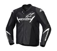 Alpinestars Faster V3 Motorcycle Racing Leather Jacket Black White With Armor