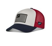 Alpinestars Flag Snapback Hat White Navy Red