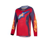 Alpinestars Fluid Hunt Youth MX Jersey Fire Red/Graystone/Hot CoralS Fire Red,Graystone,Hot Coral