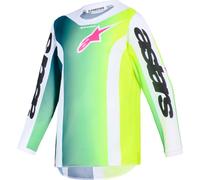 Alpinestars Fluid Portl Youth Motocross Jersey, black-white-green, size M