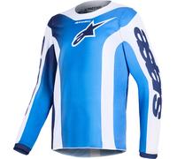 Alpinestars Fluid Portl Youth Motocross Jersey, white-blue, size L