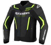 Alpinestars GP Force V2 Air Motorcycle Leather Jacket, black/neon yellow, size 52