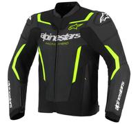 Alpinestars GP Force V2 Airflow Leather Motorcycle Jacket - Black / Fluo Yellow