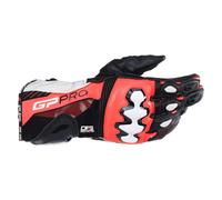 Alpinestars GP Pro R4 Leather Gloves Motorbike Black / Red Fluo / White