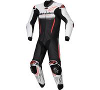 Alpinestars GP-R7 One Piece Leather Suit Motorbike White / Black / Red Fluo