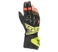 Alpinestars GP Tech V2 Gloves Black Yellow Flu White Red Flu, Size: M