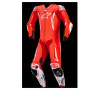 Alpinestars GP Tech V5 perforated 1- Piece Motorcycle Leather Suit, white-red, size 52 for Men