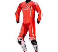 Alpinestars GP Tech V5 perforated 1- Piece Motorcycle Leather Suit, white-red, size 46 for Men