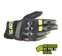 Alpinestars Halo Leather Gloves - Forest/Black/Flo Yellow