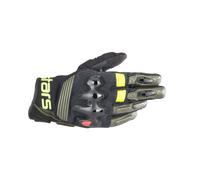 Alpinestars Halo Leather Motorcycle Gloves Forest Black Yell Fluo