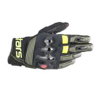 Alpinestars Halo Leather Short Motorcycle Adventure Gloves Black Yellow Fluo