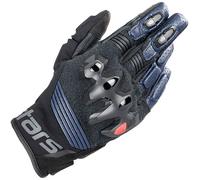 Alpinestars Halo Motorbike Motorcycle Leather Gloves - Dark Blue / Black