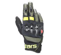 Alpinestars Halo Short Off-Road Motorcycle Gloves Leather Enduro MX Black Yellow