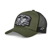 Alpinestars Heritage Patch Trucker Hat Baseball Cap Snap Back Black Red Khaki