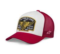 Alpinestars Heritage Patch Trucker Motorcycle Hat Motorbike Cap White/Red