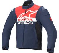 Alpinestars Honda SMX Softshell Waterproof Motorcycle Textile Jacket, black-red-blue, size L for Men