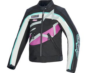 Alpinestars Idles waterrepellent Ladies Motorcycle Textile Jacket, black/white/purple, size M