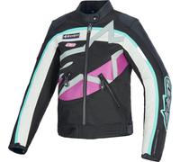 Alpinestars Idles waterrepellent Ladies Motorcycle Textile Jacket, black-white-purple, size M for Men