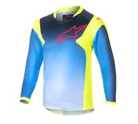 Alpinestars Kids 2024 Racer - Graphic 1 Jersey Yellow Fluo Blue Night Navy, Size: XXS