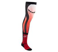 Alpinestars Knee Brace Motocross Socks, white-red, size S M