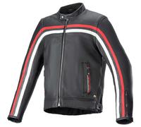 Alpinestars Dyno Leather Jacket Motorbike Motorcycle Black / Ruby Red / Ecru