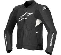 Alpinestars Leather Motorcycle Jacket Dusk Airflow - Black/White 310052512