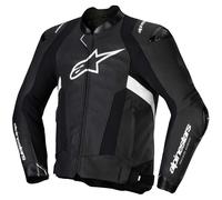 Alpinestars Missile V3 Motorcycle Leather Jacket, black/white, size 58