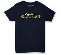 Alpinestars Men's Blaze Classic Tee Regular Fit Short Sleeve Casual Shirt, Blue (Navy/Yellow), XX-Large