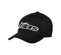 Alpinestars Men's Curved Bill Structured Crown Flex Back 3D Embroidered Logo Flexfit Cap, Black (BLACK/WHITE), S/M (Manufacturer Size: S/M)