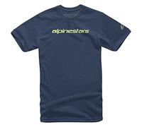 Alpinestars Men's Original Logo Short Sleeve Crew Neck T-Shirt Navy/Lime