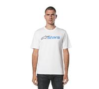 Alpinestars Men's Original Logo Tee Maglietta A Maniche Corte Con Girocollo T-Shirt, White/Navy/Blue, M