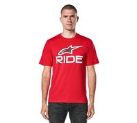Alpinestars Men's Ride Logo Tee Maglietta A Maniche Corte Con Girocollo T-Shirt, Red/White/Black, L