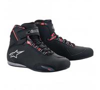 Alpinestars Men's Riding Shoes - Sektor Waterproof - Black/Dark Grey/Red Fluo