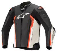 alpinestars Missile V2 Leather Jacket men Black/White/Neon red, 50