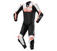 Alpinestars Missile V2 Ward perforated One Piece Motorcycle Leather Suit, black-white-red, size 50 for Men